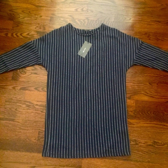 Zara Tops - Zara Navy Pinstripe Tunic Top